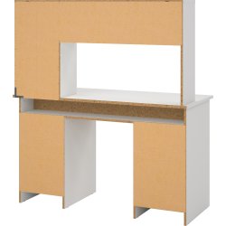 Small Officeline skrivebord m/overdel, eg/hvid