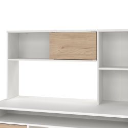 Small Officeline skrivebord m/overdel, eg/hvid