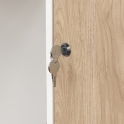 Small Officeline skrivebord m/overdel, eg/hvid