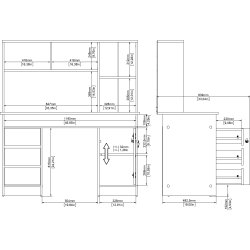 Small Officeline skrivebord m/overdel, eg/hvid
