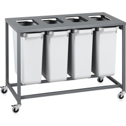 Sorteringsvogn Light, 4 beholdere, 240 L.