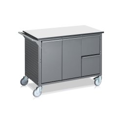 Affaldssorteringsvogn, 8 beholdere, 280 L., grå