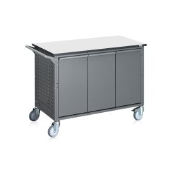 Affaldssorteringsvogn, 6 beholdere, 300 L., grå