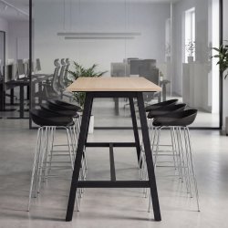 Talk Højbord, sort stel/eg laminat, 180x70 cm