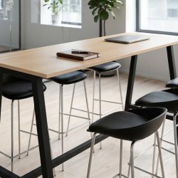 Talk Højbord, sort stel/eg laminat, 180x70 cm