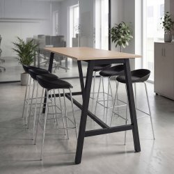 Talk Højbord, sort stel/eg laminat, 180x70 cm