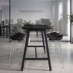 Talk Højbord, sort stel/sort laminat, 180x70 cm