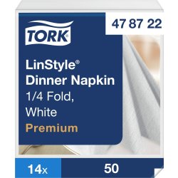 Tork Linstyle Middagsserviet, Hvid, 50 stk.