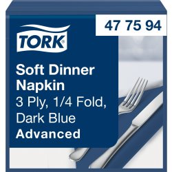 Tork Middagsserviet, 3-lag, Mørkeblå, 100 stk.