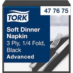 Tork Middagsserviet, 3-lag, Sort, 100 stk.