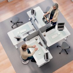 Leitz Ergo sidde-/ståbord 120x70 cm, hvid