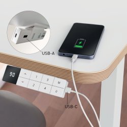 Leitz Ergo sidde-/ståbord 140x80 cm, hvid