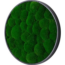 Pudemosbillede, Ø70 cm, m/sort træramme