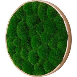 Pudemosbillede, Ø70 cm, m/egetræsramme