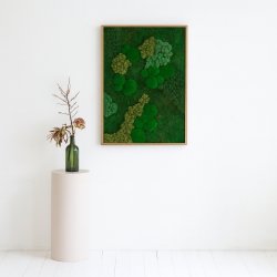 Mosbillede Mix 013, 50x70 cm, m/egetræsramme