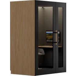 PhoneAlone Arbejdsboks, Sort/ Eg lameller