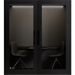 PhoneAlone Dobbeltboks, 2 pers. Sort/Sort lameller