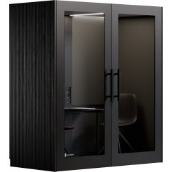 PhoneAlone Dobbeltboks, 2 pers. Sort/Sort lameller