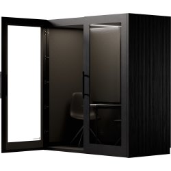 PhoneAlone Dobbeltboks, 2 pers. Sort/Sort lameller