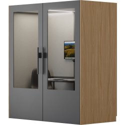 PhoneAlone Dobbeltboks, 2 pers., Grå/lys eg