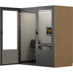 PhoneAlone Dobbeltboks, 2 pers., Grå/lys eg