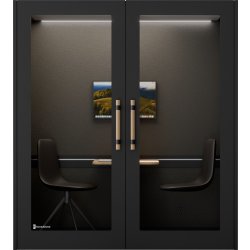 PhoneAlone Dobbeltboks, 2 pers., Sort/ Eg lameller