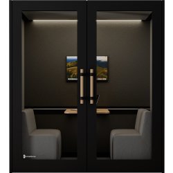 PhoneAlone Mødeboks, 4 pers., Sort/ Eg lameller