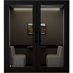 PhoneAlone Mødeboks, 4 pers., Sort/ Sorte lameller