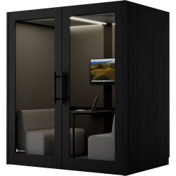 PhoneAlone Mødeboks, 4 pers., Sort/ Sorte lameller