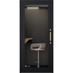 PhoneAlone Telefonboks, Sort/ Eg lameller