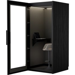 PhoneAlone Telefonboks, Sort/ Sorte lameller