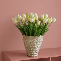 Aura Copenhagen Tulipan Buket 50 stilke, hvid