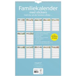 Mayland 2027 Familiekalender m. stickers, 4 kol.