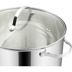 Gryde m/låg, rustfrit stål, 10L.