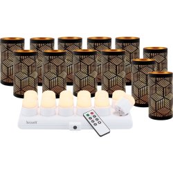 Securit® SANTORINI metalstager m/hvid LED, 12 stk