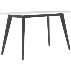 Simple skrivebord, stålstel/hvid top, 160x80 cm