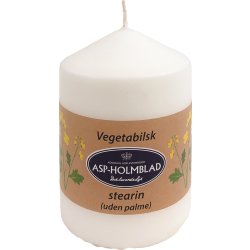 Blockljus, vegetabiliskt stearin, 6,8x10 cm, vit