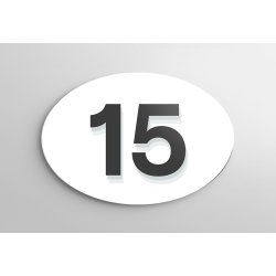 Skilt | Oval | 7 x 5 cm