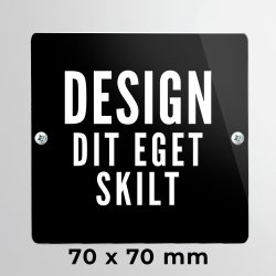 Skilt | Kvadrat | 7 x 7 cm | M. huller