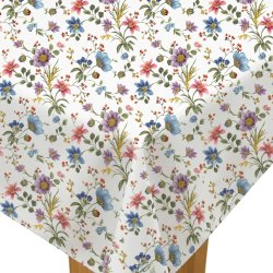 Voksdug blomster med bær, 140 cm, 5 meter