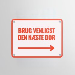 Skilt | Rektangel | 12 x 9 cm | M. huller