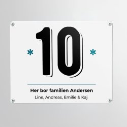 Skilt | Rektangel | 12 x 9 cm | M. huller