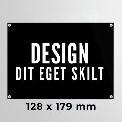 Skilt | Rektangel | 12,8 x 17,9 cm | M. huller