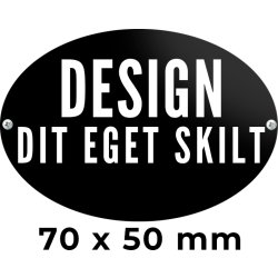Skilt | Oval | 7 x 5 cm | M. huller