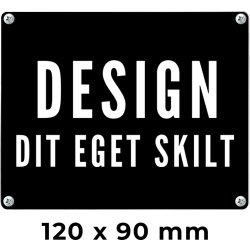 Skilt | Rektangel | 12 x 9 cm | M. huller
