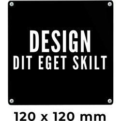 Skilt | Kvadrat | 12 x 12 cm | M. huller