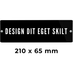 Skilt | Rektangel | 21 x 6,5 cm | M. huller