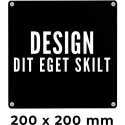 Skilt | Kvadrat | 20 x 20 cm | M. huller