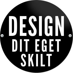 Skilt | Rund | Ø10 cm | M. huller