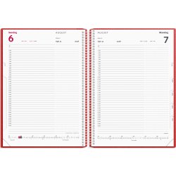 Mayland 2028 Timekalender, plast, rød